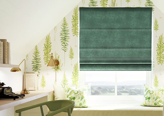 Florence Faux Suede, Fern Green - Roman Blind - Image 3